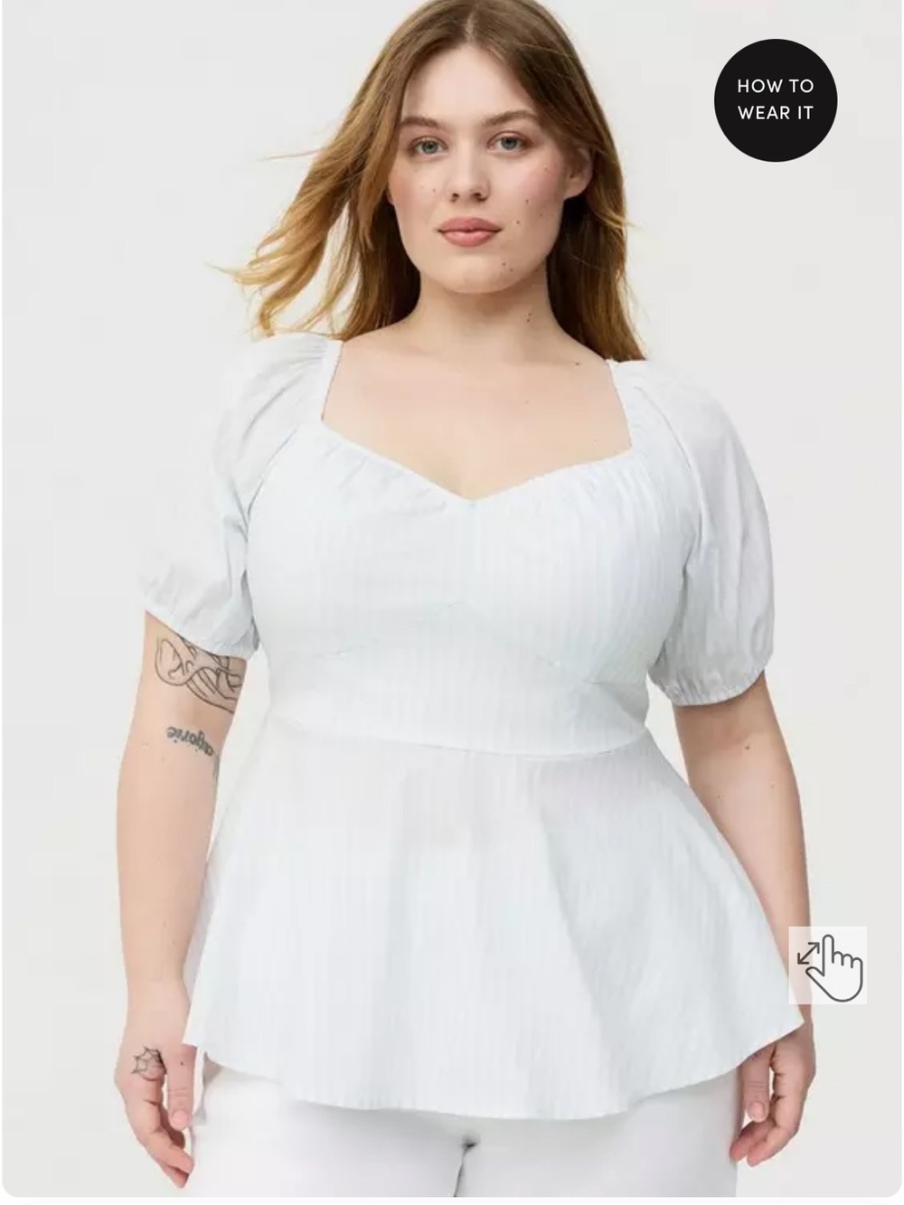 torrid White Square-Neck Peplum Top